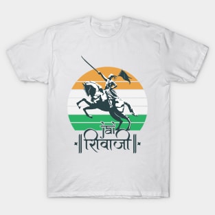 Shivaji Maharaj Statue Indian India Flag Marathi King T-Shirt